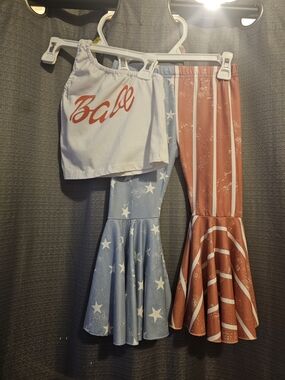 Patriotic Red & Blue Star-Striped Two-Piece Set